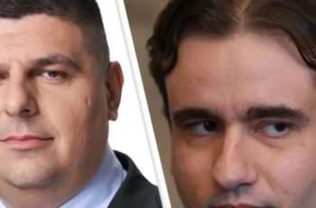 Тиксо, ленти и селфита: Божанов и Мирчев спретнаха голям цирк пред кабинета на Сарафов